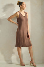 Women’s Comfort Chic Ribbed V-Neck Tank Dress