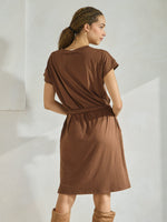 Chic Comfort Short Dress with Belt