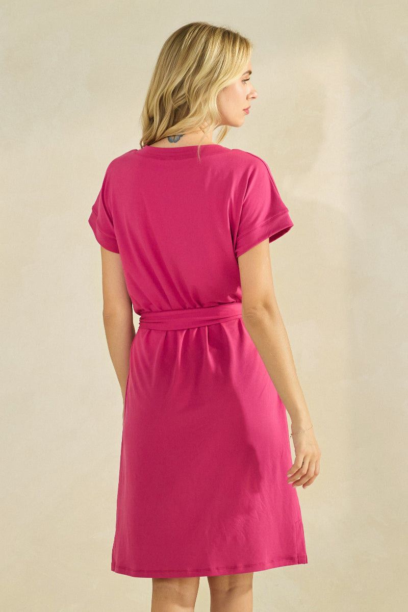 Chic Comfort Short Dress with Belt