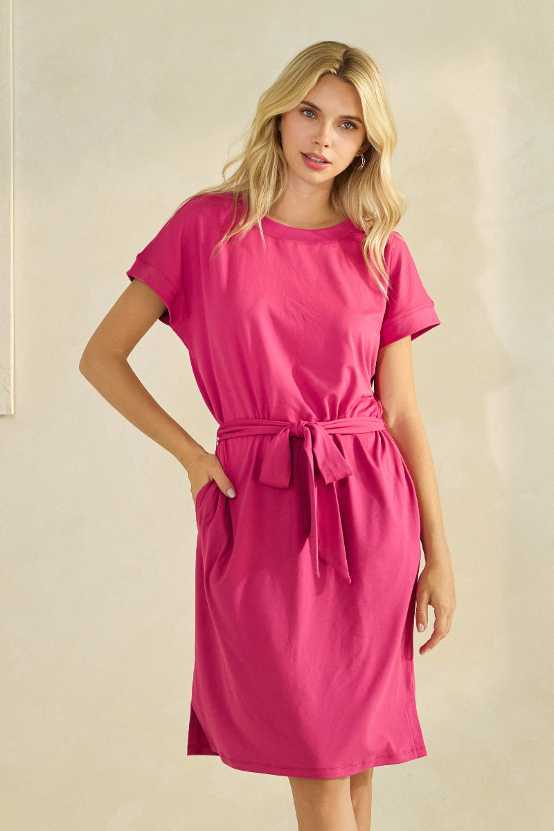 Chic Comfort Short Dress with Belt