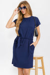 Chic Comfort Short Dress with Belt