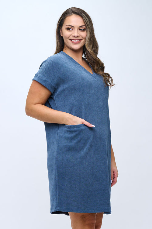 Plus Size Women’s Corduroy Shift Dress