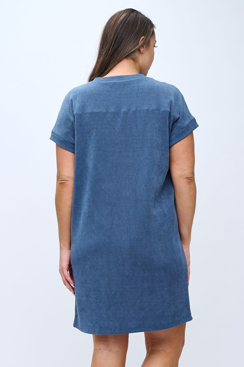 Plus Size Women’s Corduroy Shift Dress