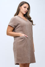 Plus Size Women’s Corduroy Shift Dress