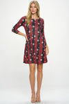 Women's Plaid and Snowflakes Pattern Dress