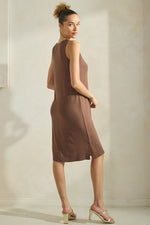 Women’s Comfort Chic Ribbed V-Neck Tank Dress