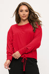 Women’s Relaxed Fit Tie Hem Long Sleeve Top 
