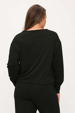 Women’s Relaxed Fit Tie Hem Long Sleeve Top 