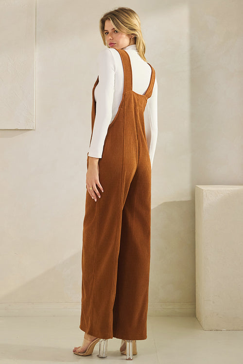 One Less Problem Wide Leg Corduroy Overalls