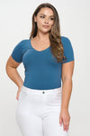 Plus Size Women’s Essential Reversible Seamless Short Sleeve Top