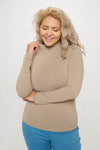 Plus Size Bare Essential Seamless Mock Neck Long Sleeve Top