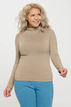 Plus Size Bare Essential Seamless Mock Neck Long Sleeve Top