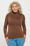 Plus Size Bare Essential Seamless Mock Neck Long Sleeve Top