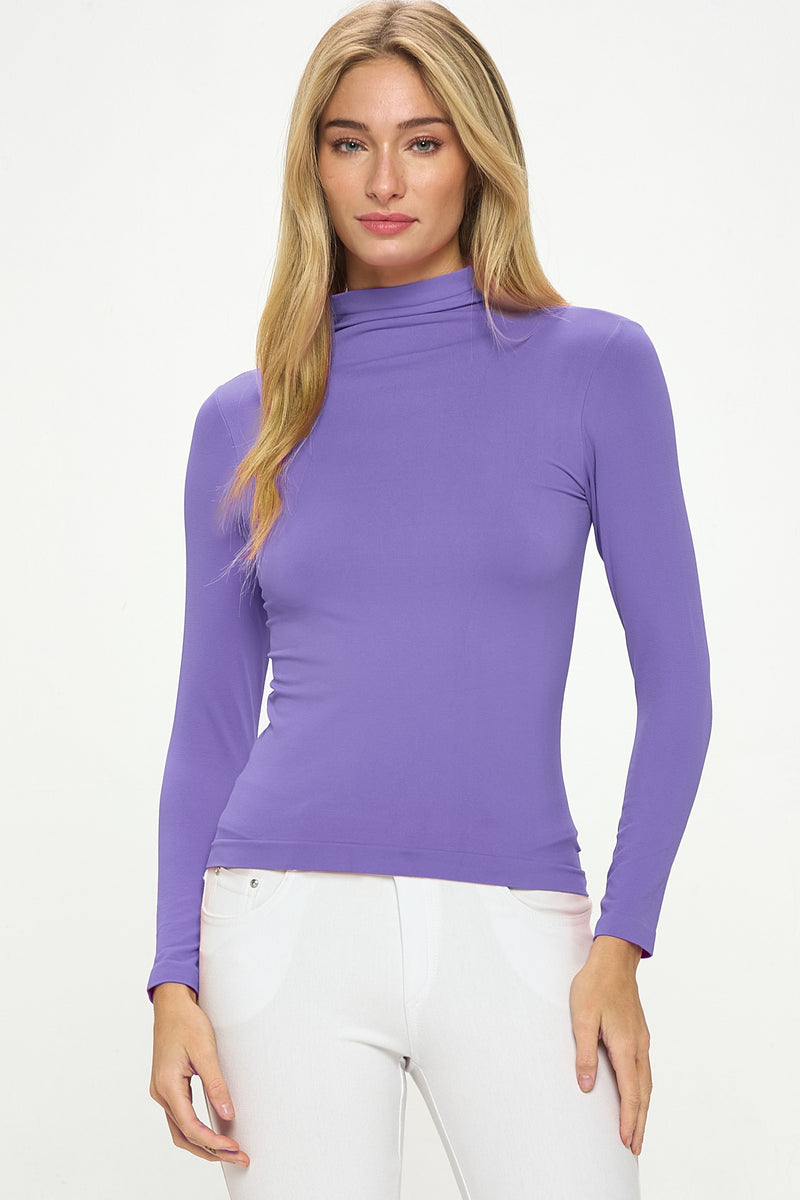 Women’s Bare Essential Seamless Mock Neck Long Sleeve Top