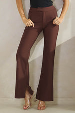 Elite Chic Stretch Ponte Pants w/ Side Slit