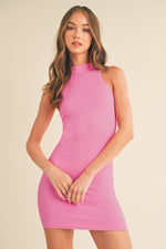 Women’s Ribbed Turtle Neck Fitted Dress