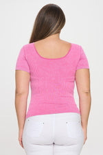 Reversible Stonewashed Ribbed Top