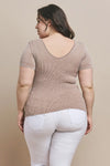 Plus Size Reversible Stonewashed Ribbed Top