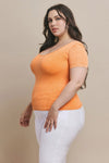 Plus Size Reversible Stonewashed Ribbed Top