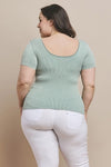 Plus Size Reversible Stonewashed Ribbed Top