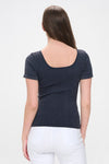 Reversible Stonewashed Ribbed Top