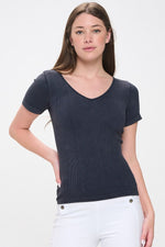 Reversible Stonewashed Ribbed Top