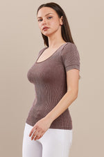 Reversible Stonewashed Ribbed Top