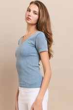 Reversible Stonewashed Ribbed Top