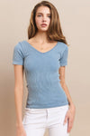 Plus Size Reversible Stonewashed Ribbed Top