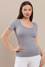 Reversible Stonewashed Ribbed Top