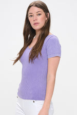 Reversible Stonewashed Ribbed Top