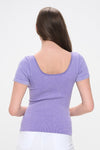 Plus Size Reversible Stonewashed Ribbed Top