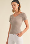 Reversible Stonewashed Ribbed Top