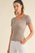 Reversible Stonewashed Ribbed Top