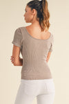 Reversible Stonewashed Ribbed Top