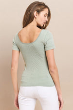 Reversible Stonewashed Ribbed Top