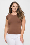 Plus Size Seamless Crew Neck Short Sleeve