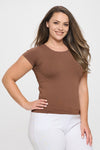 Plus Size Seamless Crew Neck Short Sleeve