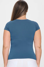 Plus Size Seamless Crew Neck Short Sleeve