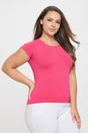 Plus Size Seamless Crew Neck Short Sleeve