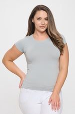 Plus Size Seamless Crew Neck Short Sleeve