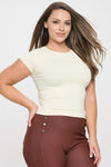 Plus Size Seamless Crew Neck Short Sleeve