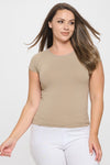 Plus Size Seamless Crew Neck Short Sleeve