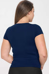 Plus Size Seamless Crew Neck Short Sleeve