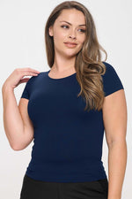 Plus Size Seamless Crew Neck Short Sleeve