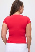 Plus Size Seamless Crew Neck Short Sleeve