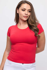 Plus Size Seamless Crew Neck Short Sleeve