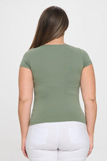 Plus Size Seamless Crew Neck Short Sleeve