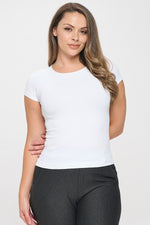 Plus Size Seamless Crew Neck Short Sleeve