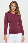 Plum Women’s Seamless Long Sleeve Round Crew Neck Stretchy Top 